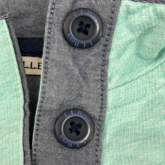 L.L. Bean 1/4 Button Pullover Sweatshirt Heather Teal Women's 2X - Picture 5 of 6